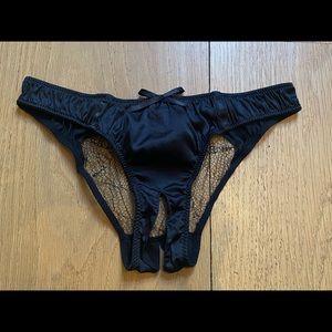 Coco de Mer Ouvert Black Silk/Lace Brief
